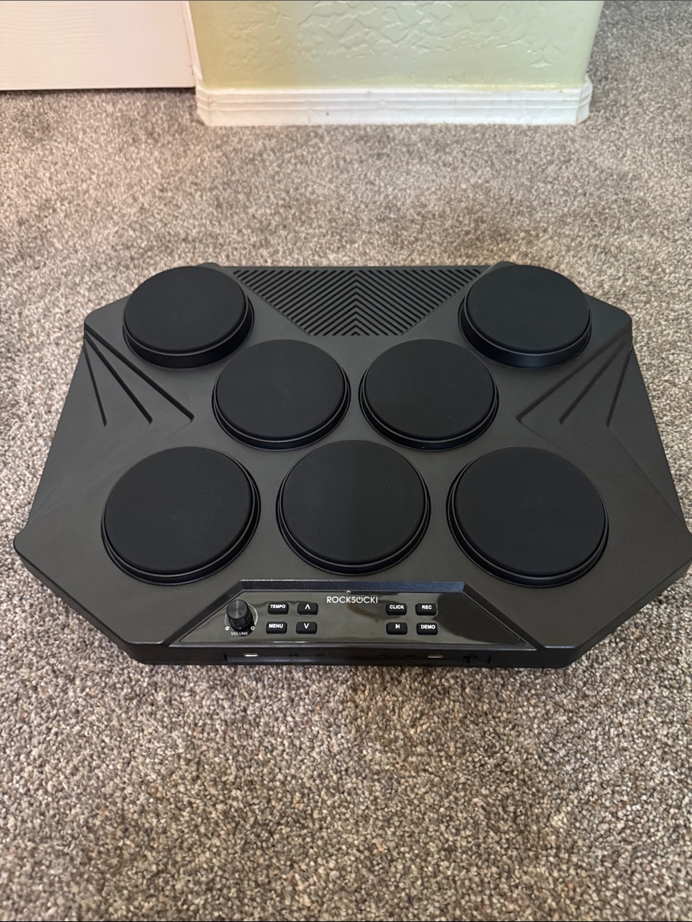 Rockscki Electronic Drum Pad - Black 7-Pad Practice Kit